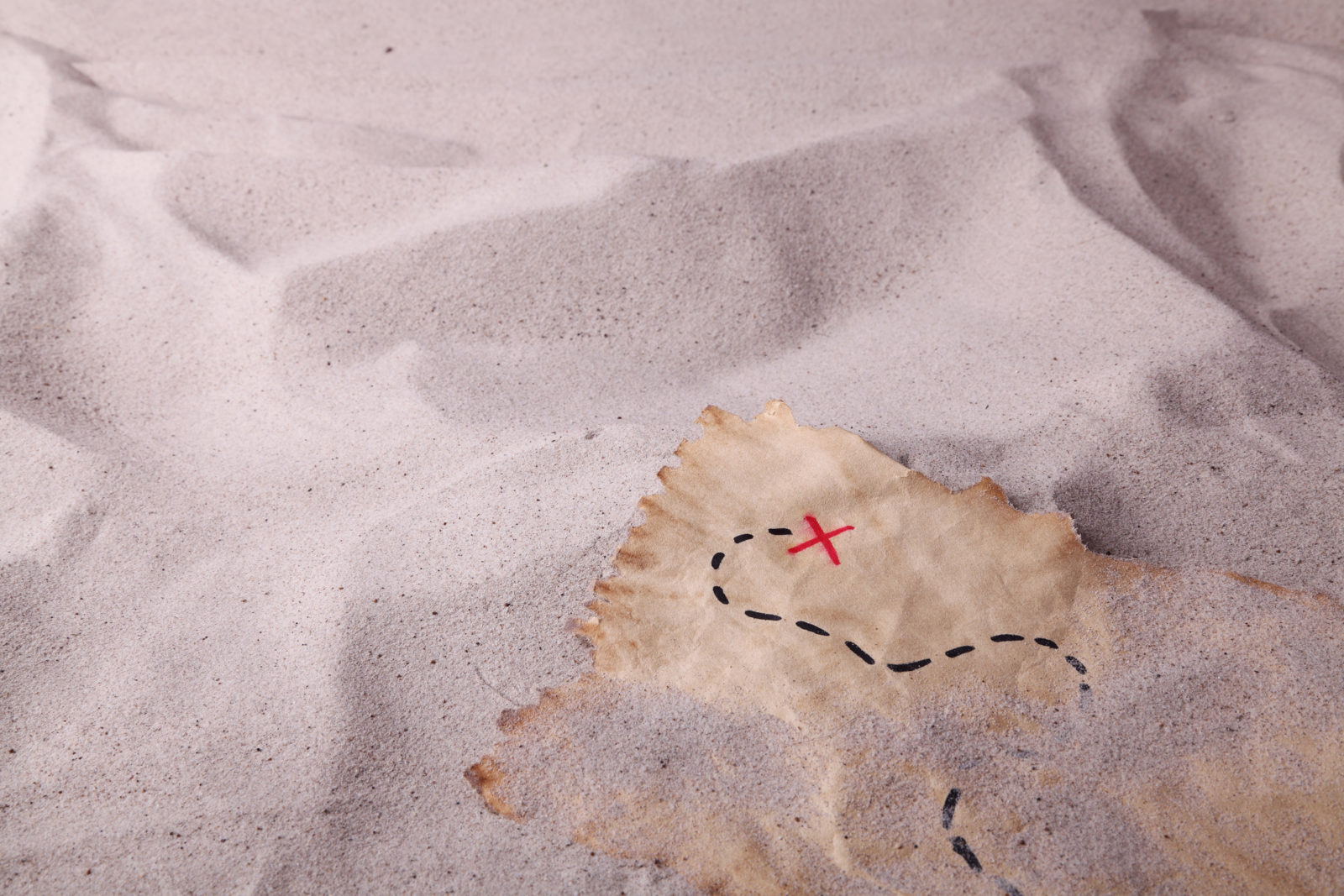 Image of a treasure map in the sand - pearlcatchers.uk